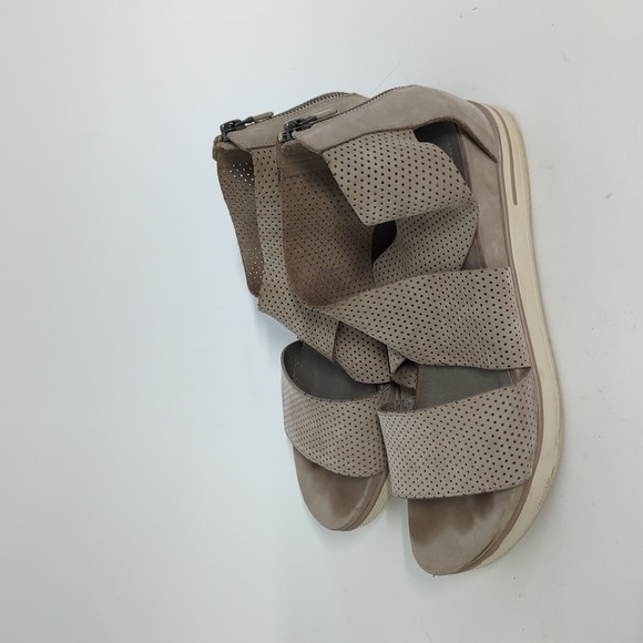 Eileen Fisher Suede Wide Straps Platform Sandals Gray 8 summer retro 90s casual - Picture 4 of 9